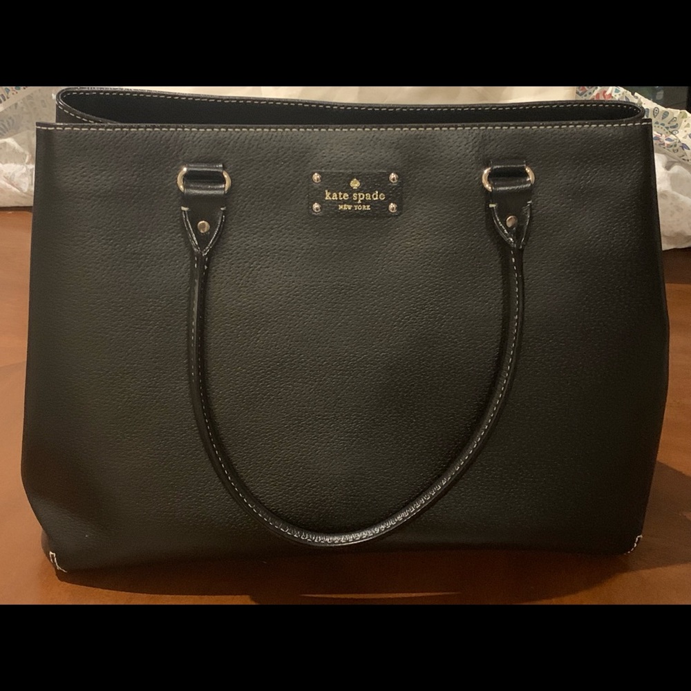 Kate Spade Large Black Pebbled Leather Tote